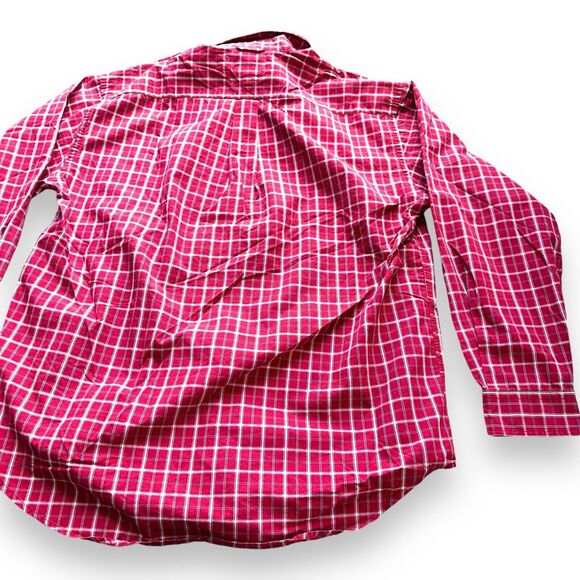 Tommy Hilfiger 90s Plaid Shirt Mens Large Red Long Sleeve Button Up Vintage - Picture 14 of 16